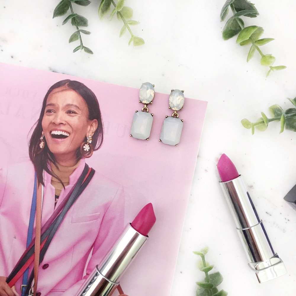 "Elora" Earrings || White Crystal Statement